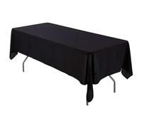 Dragées Anahita Nappe Buffet Noire Tissu 180x300cm | Table de Fêtes | Tissu Haute Qualité (180g/m2)