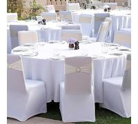 Dragées Anahita Nappe Ronde Blanche en Tissu 330 cm Mariage et fêtes