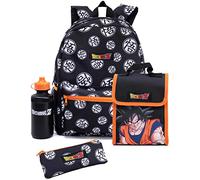 Dragon Ball Z Backpack Set Enfants Teens 4 Piece Goku Boîte à lunch Bouteille