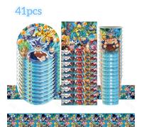 Dragon Ball Z fournitures de fête d'anniversaire dessin animé Son Goku enfants décoration bannière assiette ballon Table bébé douche Festivel jouet cadeaux 20Pcs