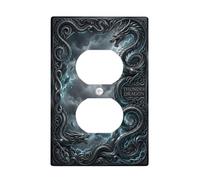 Dragon Duplex Plaque murale décorative en plastique noir avec nuages mystiques et foudre Taille standard pour nouvel appartement, maison, chambre à coucher, bureau