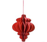 Dragon en papier rouge 3D 1,5 m pour le Nouvel An lunaire décoratif à | 8 cm pour boule en nid d'abeille, pliage 3D complexe, couleur rouge vif, suspension légère, papier durable