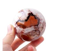 Dragon Pattern Geode Sphere Rock Ornament for Collecting, Crystal Gemstones Ball Sculpture Figurine for Divination Home Decoration,50-55mm