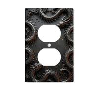 Dragon Plaque murale duplex décorative en plastique noir taille standard pour nouvel appartement, maison, chambre à coucher, bureau