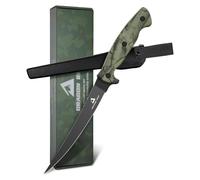 DRAGON RIOT Couteau à filet de poisson 16.5CM Acier inoxydable Full Tang Couteau d'extérieur