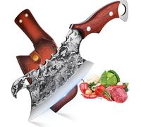 DRAGON RIOT Hachoir professionnel manche bois Couteau de cuisine tranchant Hachette de boucher