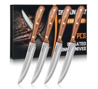 DRAGON RIOT Set De Couteau A Steak 4 Pièces | Couteaux À Steak Avec Manche En Bois, Set De Couteaux De Table Avec Coffret Cadeau