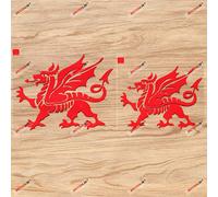Dragon rouge du Pays de Galles Gallois Y Ddraig Goch Autocollant en vinyle - Lot de 2 Rouge, 12,7 cm, 15,2 cm - Style B Sans fond pour voiture bateau ordinateur portable