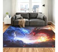 Dragon Tapis 120x180cm, Ice Fire Dragon Tapis for Living Room | Washable Soft Anti-Slip Moquette for Bedroom Dining Room Kitchen Decor