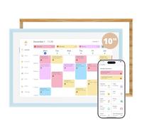 Dragon Touch 10,1" Calendrier Numérique, Planificateur Familial avec 32 Go de Stockage, Calendrier de Bureau Intelligent à Écran Tactile, Cadre Photo Numérique WiFi, Blanc