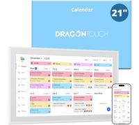 Dragon Touch Calendrier numérique de 21,5" - Écran tactile interactif Full HD 1080p - Planificateur familial intelligent, affichage du foyer - Calendrier mural numérique et montage sur bureau pour une
