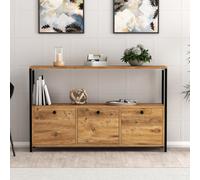 Dragor buffet 3 portes style industriel bois-noir