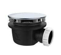 Drain de douche extra plat Valentin noir/chromé 90mm