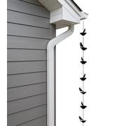 Drain de gouttière Tuyau de Métal Décoratif Thème Oiseau Résistant | Chaîne de pluie pour gouttière pour arrière-cour terrasse jardin propriétaires jardiniers