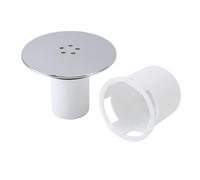 Drain de Sol de Douche Rond chromé de 4 Pouces, Couvercle de Vidange Rapide, Nettoyeur de Cheveux adapté aux Trous D'eaux Usées de 90 Mm, Plastique, Tasse de Trempage Blanche