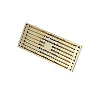 Drain de sol douche rectangulaire en laiton | Plancher de cuisine de salle de bains multicolore 200x80mm : couvercle amovible à flux en laiton(Zirconium Gold)