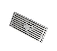 Drain de sol douche rectangulaire en laiton | Plancher de cuisine de salle de bains multicolore 200x80mm : couvercle amovible à flux en laiton(Brushed Nickel)