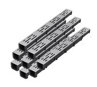 Drain linéaire en forme de U en béton avec grille | Caniveau en PP à encliquetage, grille en acier 304, idéal for le drainage des patios de cour(8Pack 5x4cm(2x1-3/5"))