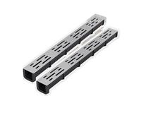 Drain linéaire en forme de U en béton avec grille | Caniveau en PP à encliquetage, grille en acier 304, idéal for le drainage des patios de cour(2Pack 10x4cm(3.9x1-3/5"))