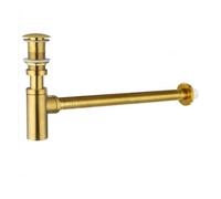 Drain Pop-up for Évier De Lavabo En Or Brossé, 1 Pièce pour Lavabo | Drain en laiton de couverture ronde de tuyau flexible avec l'égouttoir de déchets de trop-plein(Brushed Gold Without hole)