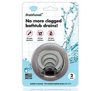 DrainFunnel Entonnoir de Baignoire pour la prévention des obstructions de Cheveux, Lot de 2 Tailles de canalisations de Baignoire de 3,3 à 4,3 cm (Gris)