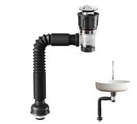 Draink Drening Pipe - tuyau de sortie flexible de 75 cm, tuyau extensible, connecteur anti-odeur, joint sans soudure | Tambuco de vidange de lavabo réglable pour l'instal