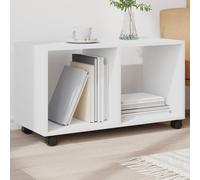 Drainlyn Armoire à roulettes blanche en bois 72 x 33 x 42,5 cm, 4 roulettes pivotantes avec freins, ouverte, facile d'entretien, espace de rangement pour bureau, salon, cuisine, chambre à coucher