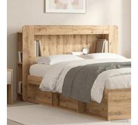 Drainlyn Armoire à tête de lit en chêne Artisan - 140 cm de large - Avec espace de rangement et étagère généreux - Polyvalent pour chambre à coucher - Design robuste - Montage et entretien faciles
