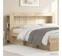 Drainlyn Armoire à tête de lit en chêne Sonoma - 193 x 18,5 x 100 cm - Avec espace de rangement généreux et étagère - Utilisation polyvalente pour chambre à coucher - Accessoire de tête de lit