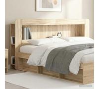 Drainlyn Armoire de tête de lit en chêne Sonoma - 215 x 18,5 x 100 cm - Avec espace de rangement et étagères - Tête de lit moderne pour chambre à coucher - Utilisation polyvalente comme dossier et