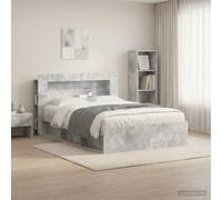 Drainlyn Armoire pour tête de lit, gris béton, 153,5 x 18,5 x 100 cm, avec espace de rangement et étagère pour chambre à coucher, lit double, lit simple, confort et décoration, polyvalent