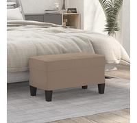 Drainlyn Banc taupe avec housse en microfibre 70 x 35 x 41 cm rembourré, cadre en bois, banc de couloir polyvalent comme tabouret, ottoman, espace de rangement et siège pour couloir, salon, chambre à