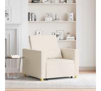 Drainlyn Canapé-lit extensible simple blanc crème avec housse en tissu et cadre en acier 90 x 165 x 87 cm, mécanisme 3 en 1, coussin de soutien cervical, idéal pour salon, bureau, détente et invités