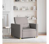 Drainlyn Canapé-lit extensible simple en tissu taupe 90 x 165 x 87 cm Fauteuil 3 en 1 avec fonction allongée et accoudoirs pour salon, bureau, salon, relaxation et détente