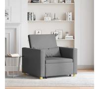 Drainlyn Canapé-lit extensible simple gris foncé 90 x 165 x 87 cm en tissu avec cadre en acier, fonction 3 en 1, coussin lombaire, pour salon, bureau, détente et invités