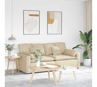 Drainlyn Canapé modulaire avec coussin crème, 224 x 105 x 64 cm, rembourrage en tissu, structure en métal, paysage résidentiel 2 places, combinable de manière flexible, avec accoudoir et accessoires