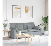 Drainlyn Canapé modulaire gris clair avec coussin, rembourrage en tissu, cadre en métal, 224 x 105 x 64 cm, 2 places avec accoudoir, combinable de manière flexible pour le salon, avec accessoires et