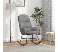 Drainlyn Fauteuil à bascule en velours gris clair avec rembourrage et accoudoirs, chaise de relaxation pour salon, chambre à coucher, chambre d'enfant, fauteuil à bascule avec dossier et bascules