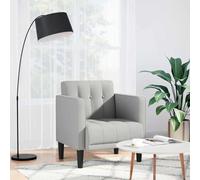 Drainlyn Fauteuil avec accoudoirs, gris nuage, largeur d'assise 53 cm, rembourrage en tissu et rembourrage à ressorts, cadre en contreplaqué stable, salon, chambre à coucher, bureau, confort relaxant