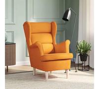Drainlyn Fauteuil en tissu jaune foncé 74 x 84 x 100 cm avec rembourrage, accoudoir et dossier, ergonomique pour salon, chambre à coucher ou bureau, salon, club, relaxation