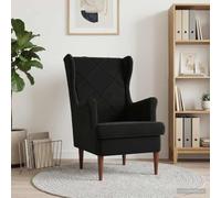 Drainlyn Fauteuil en velours noir avec rembourrage et accoudoir, ergonomique et réglable, chaise lounge relax club pour salon, chambre à coucher, bureau, cadre stable en bois et métal