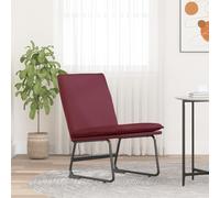 Drainlyn Fauteuil lounge en tissu bordeaux avec structure en métal, 52 x 75 x 76 cm, rembourré, ergonomique, avec pieds antidérapants, idéal pour le salon, le bureau et la détente