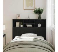 Drainlyn Tête de lit armoire noire aspect chêne 120 x 19 x 103,5 cm - En bois - Montage mural - Pour chambre à coucher - Design moderne - Pour lit double et lit simple - Soutien dorsal confortable