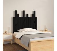 Drainlyn Tête de lit murale noire en pin massif 82,5 x 3 x 80 cm, montage mural, dossier stable pour chambre à coucher, lit double, lit simple, tête de lit décorative au design unique