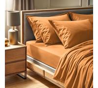 Drap ajusté Simple 100% Coton renforcé (100 x 200 + 30 cm), 155 Fils, Orange | Lavable en Machine à 30 °C | Literie Douce, Durable et élégante