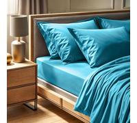 Drap ajusté Simple 100% Coton renforcé (100 x 200 + 30 cm), Turquoise, 155 Fils | Lavable en Machine à 30 °C | Doux et Durable pour Le Confort