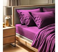 Drap ajusté Simple 100% Coton renforcé (100 x 200 + 30 cm), Violet, 155 Fils | Lavable en Machine à 30 °C | Doux et Durable pour Un Sommeil Confortable