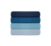 Drap ajusté Simple en Coton renforcé de qualité supérieure (90 x 200 + 30 cm), 100% Coton, 145 Fils, Bleu | Lavable en Machine à 30 °C | Doux et Durable pour Le Confort, Twin
