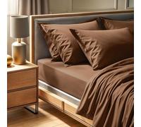 Drap ajusté Simple en Coton renforcé de qualité supérieure (90 x 200 + 30 cm), 100% Coton, 155 Fils, Marron - Lavable en Machine à 30 °C - Doux et Durable pour Le Confort
