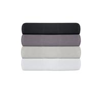 Drap ajusté Simple Noir de qualité supérieure (90 x 200 + 30 cm) - 100% Coton, 145 Fils - Lavable en Machine à 30 °C - Literie Douce et Durable, Double